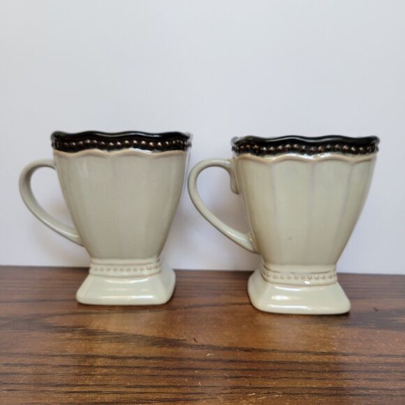 Roscher & Co Hobnail Collection Square Footed Mug Set Of 2 - Picture 1 of 6
